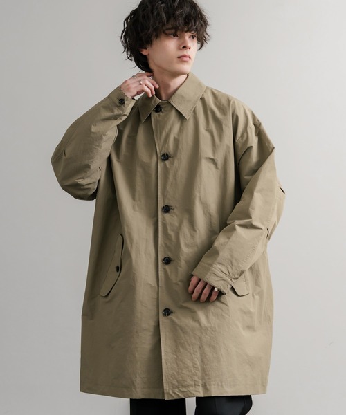 Audience（オーディエンス）の「Audience オーディエンス 綿ナイロン高密度ポプリン M-51ロング丈モッズステンカラーコート AUD7356（ステンカラーコート・メンズ・スミクロ/ブラック/カーキ/オリーブ・L/M）」の19枚目の写真