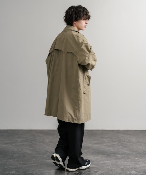 Audience（オーディエンス）の「Audience オーディエンス 綿ナイロン高密度ポプリン M-51ロング丈モッズステンカラーコート AUD7356（ステンカラーコート・メンズ・スミクロ/ブラック/カーキ/オリーブ・L/M）」の22枚目の写真