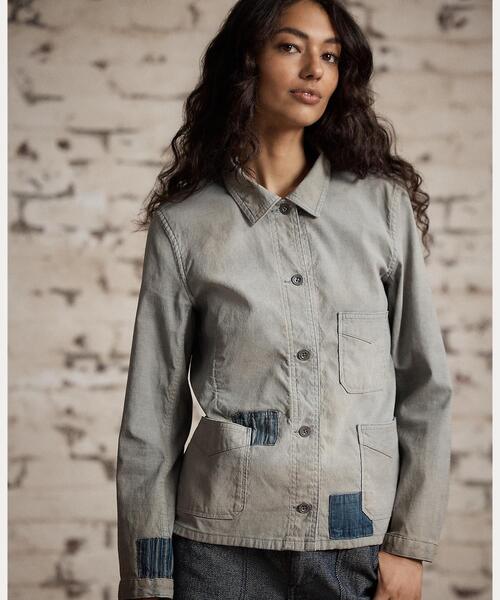 RRL(ダブル アール エル)の「リペアード ジャスペ ワーク ジャケット(カバーオール・レディース・ブルー・1/2/3/4)」の7枚目の写真