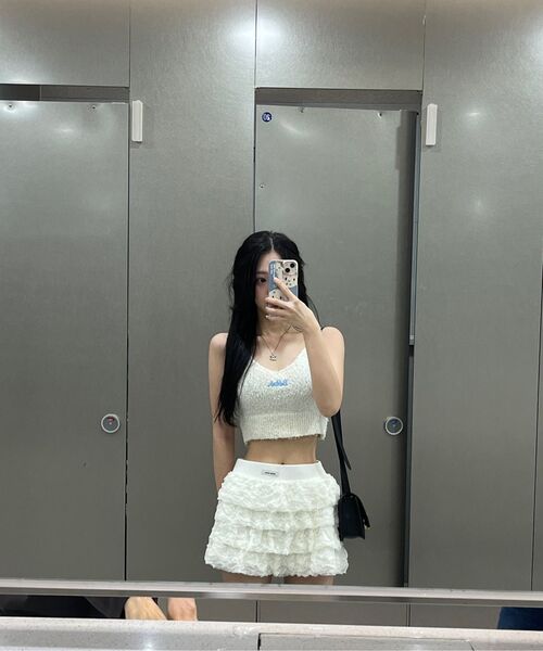 カンカンフリルミニスカート_アイボリー（スカート）｜CRANK（クランク