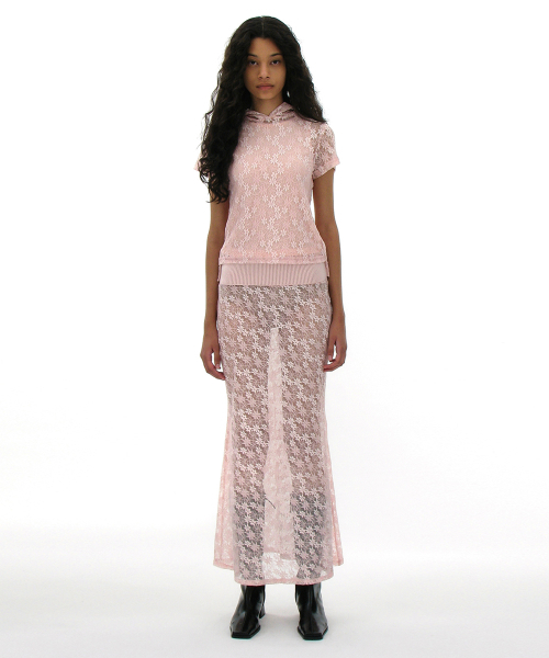 PARTIMENTO WOMEN（パルティメントウィメン）の「レースフレアマキシスカート_ピンク（スカート・レディース・ピンク・SMALL/MEDIUM）」の4枚目の写真