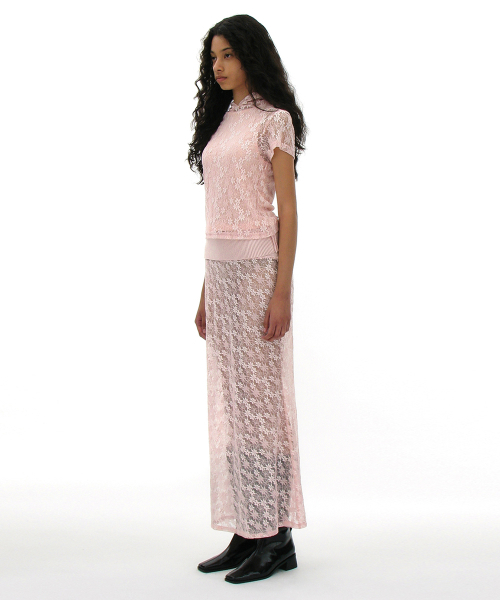 PARTIMENTO WOMEN（パルティメントウィメン）の「レースフレアマキシスカート_ピンク（スカート・レディース・ピンク・SMALL/MEDIUM）」の5枚目の写真