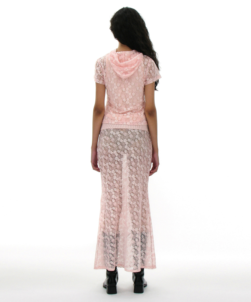 PARTIMENTO WOMEN（パルティメントウィメン）の「レースフレアマキシスカート_ピンク（スカート・レディース・ピンク・SMALL/MEDIUM）」の6枚目の写真