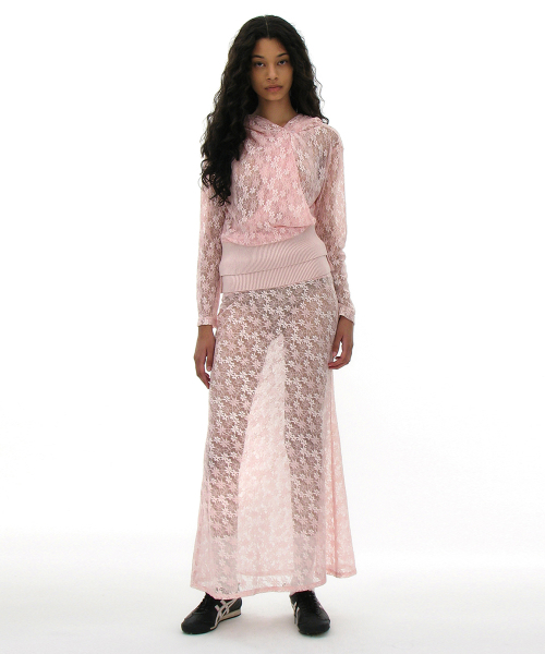 PARTIMENTO WOMEN（パルティメントウィメン）の「レースフレアマキシスカート_ピンク（スカート・レディース・ピンク・SMALL/MEDIUM）」の10枚目の写真