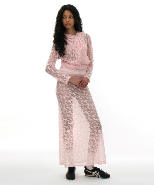 PARTIMENTO WOMEN（パルティメントウィメン）の「レースフレアマキシスカート_ピンク（スカート・レディース・ピンク・SMALL/MEDIUM）」の11枚目の写真