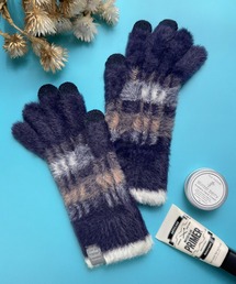 CALIFORNIA OUTFITTERS（カリフォルニア アウトフィッターズ）の「8E27 スマホ タッチパネル対応 モヘア風 保湿加工チェック柄 ５本指 手袋 防寒（手袋）」