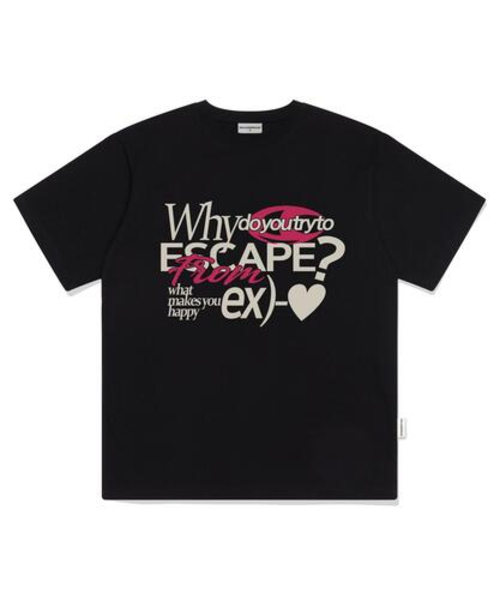 ESCAPEFROM(エスケープフロム)の「ex ピンクハートプリントオーバーサイズ半袖Tシャツブラック(Tシャツ/カットソー・レディース・その他・MEDIUM/LARGE/SMALL)」の6枚目の写真