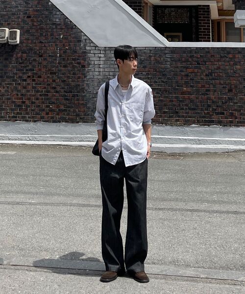 CHASECULT(チェイスカルト)の「男性フルバンディングワイドデニムパンツ-ブラック(デニムパンツ・メンズ・ブラック・76/82/86/70)」の8枚目の写真