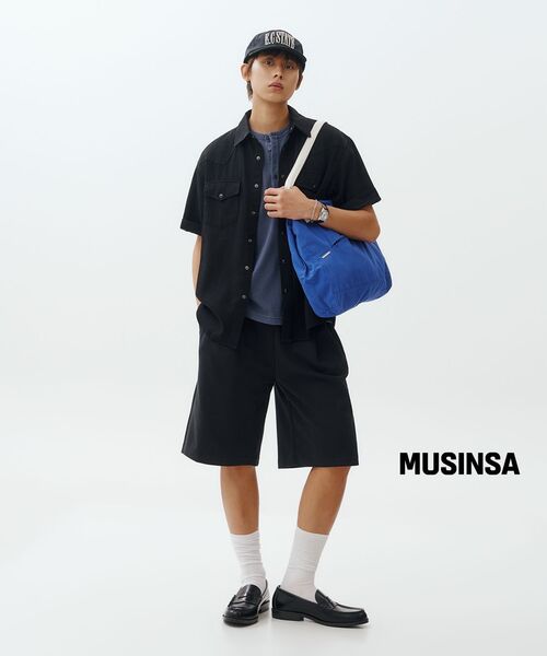 MUSINSA STANDARD（ムシンサスタンダード）の「[クールタンダード] ワンタックバミューダスウェットパンツ [ブラック]（その他パンツ・メンズ・その他・SMALL/MEDIUM/X-LARGE/XX-LARGE/LARGE/XXX-LARGE）」の6枚目の写真