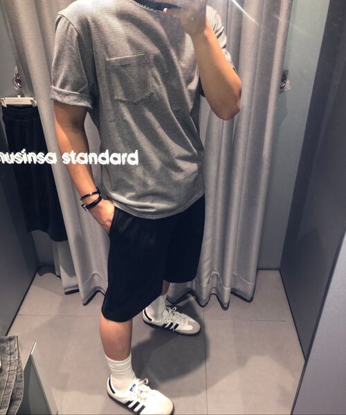 MUSINSA STANDARD（ムシンサスタンダード）の「[クールタンダード] ワンタックバミューダスウェットパンツ [ブラック]（その他パンツ・メンズ・その他・SMALL/MEDIUM/X-LARGE/XX-LARGE/LARGE/XXX-LARGE）」の10枚目の写真
