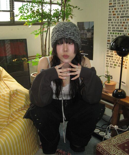 NOMANUAL(NOMANUAL)の「NEST HAIRY BEANIE - BLACK(ニットキャップ/ビーニー・レディース・その他・FREE)」の7枚目の写真