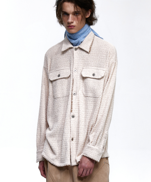RSSC(アールエスエスシー)の「STITCHED TERRY SHIRT - IVORY(シャツ/ブラウス・レディース・その他・1/2)」の1枚目の写真