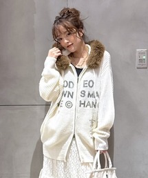 RODEO CROWNS WIDE BOWL | FADE LOGOニットジップフーディー(パーカー)