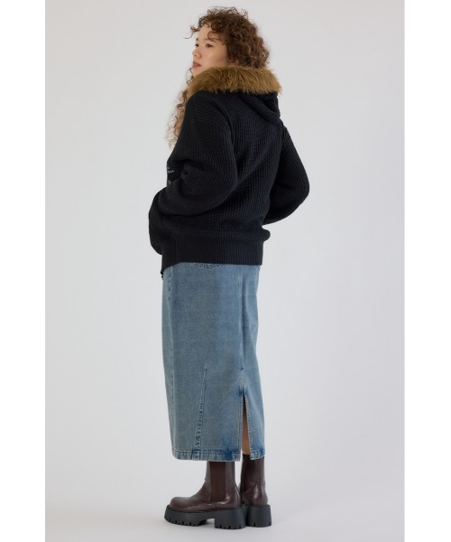 RODEO CROWNS WIDE BOWL（ロデオクラウンズワイドボウル）の「FADE LOGOニットジップフーディー（パーカー・レディース・オフホワイト/ブラック/ブラウン・FREE）」の15枚目の写真