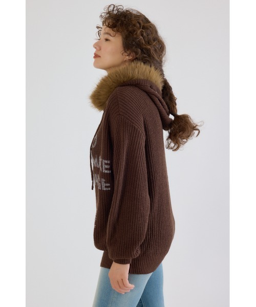 RODEO CROWNS WIDE BOWL（ロデオクラウンズワイドボウル）の「FADE LOGOニットジップフーディー（パーカー・レディース・オフホワイト/ブラック/ブラウン・FREE）」の17枚目の写真