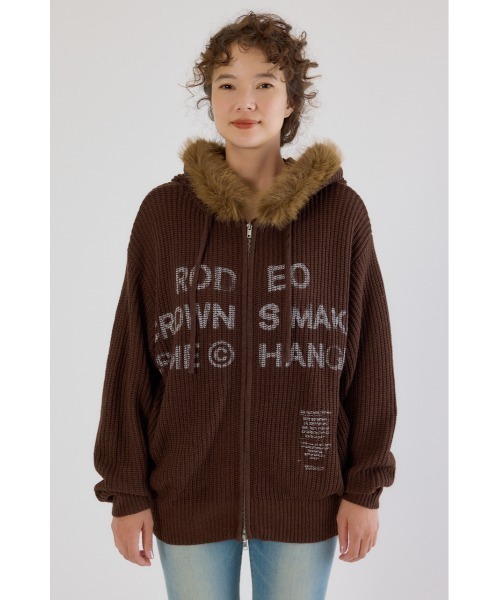 RODEO CROWNS WIDE BOWL（ロデオクラウンズワイドボウル）の「FADE LOGOニットジップフーディー（パーカー・レディース・オフホワイト/ブラック/ブラウン・FREE）」の22枚目の写真