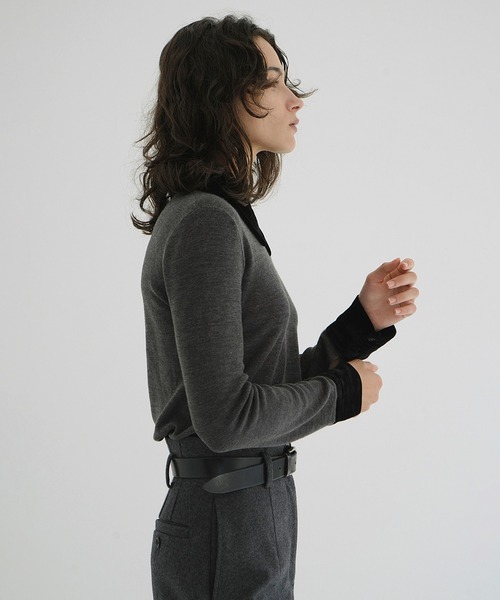VELOR COLLAR KNIT TOPS（ニット/セーター）｜CLANE（クラネ）の