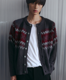 Dia Hairy Crop Brush Cardigan [Gray]