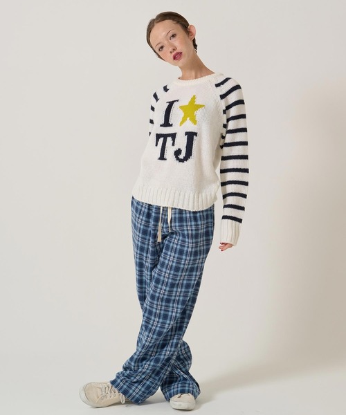 TINA:JOJUN(ティーナジョジュン)の「TJデザイン ラグランニット TINA:JOJUN(ニット/セーター・レディース・ホワイト/ネイビー・M)」の9枚目の写真