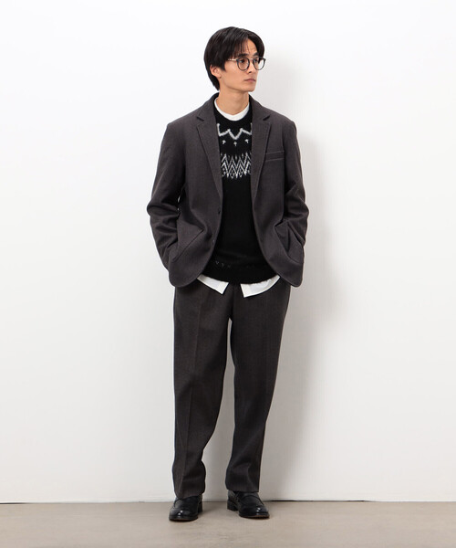 COMME CA ISM（コムサイズム）の「【セットアップ対応】ジャージー ツイード リラックス ワイドパンツ（その他パンツ・メンズ・チャコール/ネイビー・SMALL/MEDIUM/LARGE）」の3枚目の写真