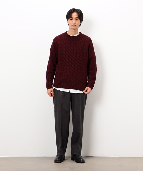 COMME CA ISM（コムサイズム）の「【セットアップ対応】ジャージー ツイード リラックス ワイドパンツ（その他パンツ・メンズ・チャコール/ネイビー・SMALL/MEDIUM/LARGE）」の8枚目の写真