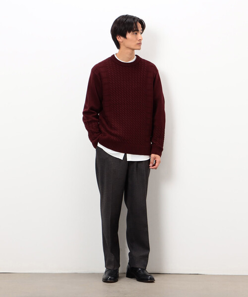 COMME CA ISM（コムサイズム）の「【セットアップ対応】ジャージー ツイード リラックス ワイドパンツ（その他パンツ・メンズ・チャコール/ネイビー・SMALL/MEDIUM/LARGE）」の9枚目の写真