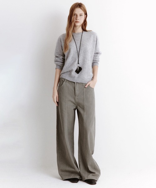 Fano Studios（ファノ ストゥディオズ）の「センターシーム ストレードワイドデニムパンツ FD25K036【Fano Studios】【2025AW】（デニムパンツ・レディース・グレー系その他・L/M/S）」の6枚目の写真