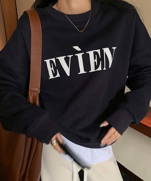 SHEPP(シープ)の「フロント刺繍ロゴルーズシルエットプルオーバー(スウェット・レディース・グレー/ホワイト/ネイビー・M/L)」の1枚目の写真