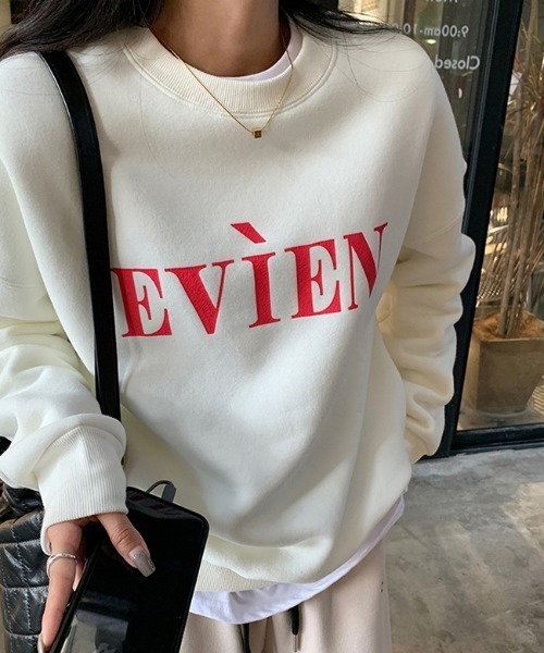 SHEPP(シープ)の「フロント刺繍ロゴルーズシルエットプルオーバー(スウェット・レディース・グレー/ホワイト/ネイビー・M/L)」の11枚目の写真