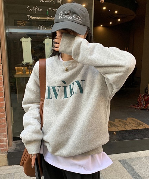 SHEPP(シープ)の「フロント刺繍ロゴルーズシルエットプルオーバー(スウェット・レディース・グレー/ホワイト/ネイビー・M/L)」の16枚目の写真