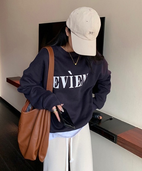 SHEPP(シープ)の「フロント刺繍ロゴルーズシルエットプルオーバー(スウェット・レディース・グレー/ホワイト/ネイビー・M/L)」の18枚目の写真