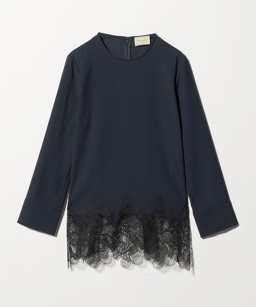 セール】バックサテン レースコンビ ブラウス ‐ウォッシャブル