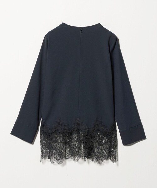 セール】バックサテン レースコンビ ブラウス ‐ウォッシャブル