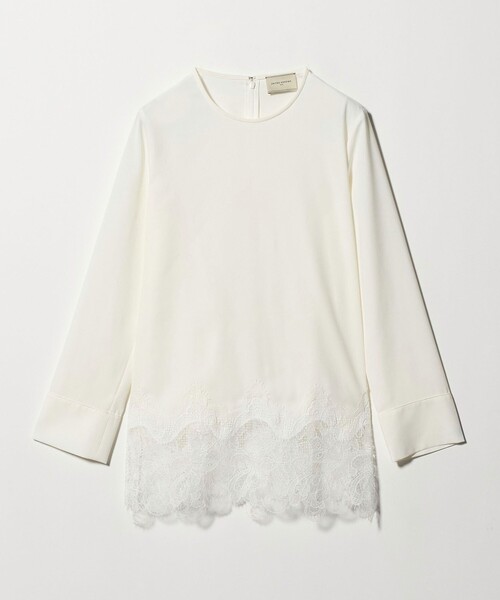 セール】バックサテン レースコンビ ブラウス ‐ウォッシャブル