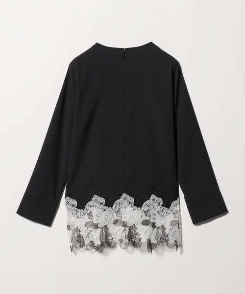 セール】バックサテン レースコンビ ブラウス ‐ウォッシャブル