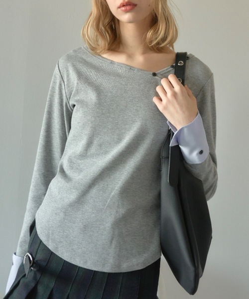 シャツカフアタッチメントロンT/Shirt cuff attachment long t-shirt 