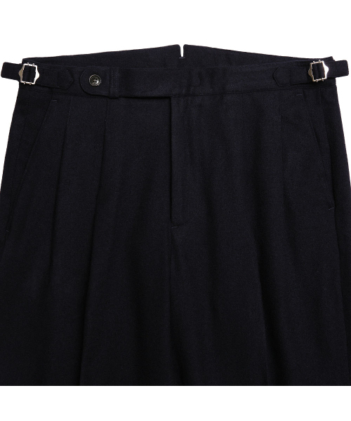 sortie(ソルティ)の「W412 Reve Pleats Wool Trousers (Dark Navy)(スラックス・メンズ・その他・SMALL/MEDIUM/LARGE/X-LARGE)」の2枚目の写真