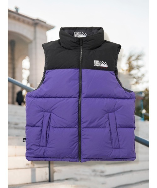 FIRST DOWN（ファーストダウン）の「【ファーストダウン 撥水防風】FIRSTDOWN USA ダウンベスト（ダウンベスト・メンズ・ブラック/ホワイト/ベージュ/パープル・LARGE/MEDIUM/X-LARGE）」の4枚目の写真