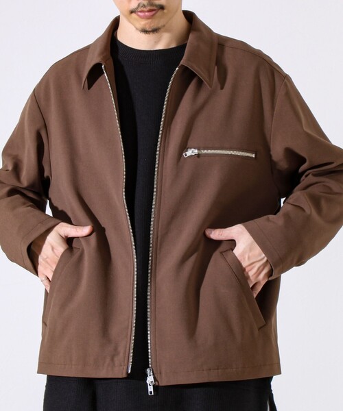 GLOSTER（グロスター）の「【セットアップ対応】ウールライクジップジャケット（ブルゾン・メンズ・ブラウン/ブラック/チャコールグレー・S/M/L）」の3枚目の写真