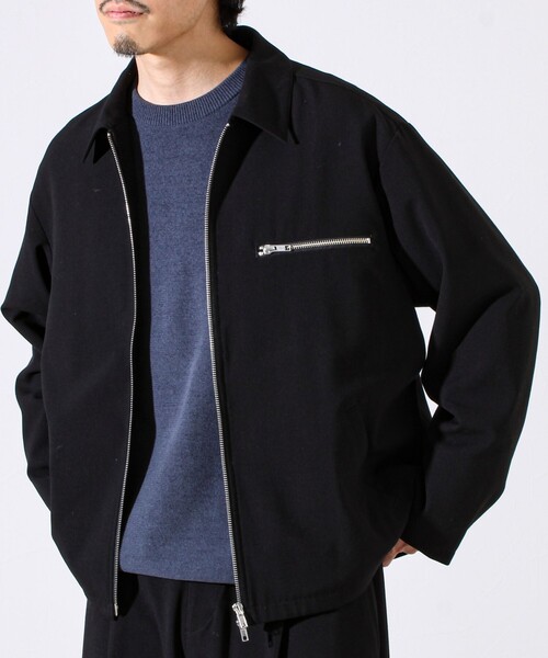 GLOSTER（グロスター）の「【セットアップ対応】ウールライクジップジャケット（ブルゾン・メンズ・ブラウン/ブラック/チャコールグレー・S/M/L）」の2枚目の写真