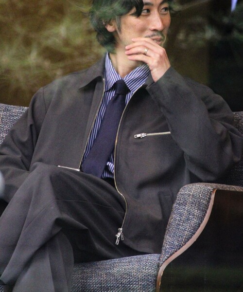 GLOSTER（グロスター）の「【セットアップ対応】ウールライクジップジャケット（ブルゾン・メンズ・ブラウン/ブラック/チャコールグレー・S/M/L）」の5枚目の写真