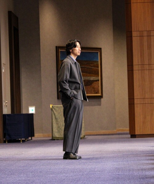 GLOSTER（グロスター）の「【セットアップ対応】ウールライクジップジャケット（ブルゾン・メンズ・ブラウン/ブラック/チャコールグレー・S/M/L）」の7枚目の写真