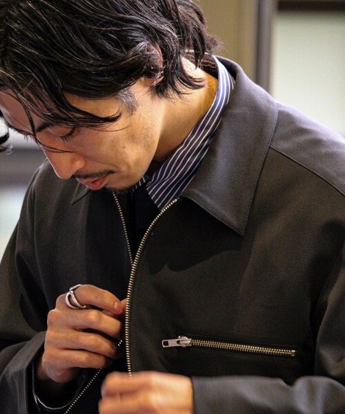 GLOSTER（グロスター）の「【セットアップ対応】ウールライクジップジャケット（ブルゾン・メンズ・ブラウン/ブラック/チャコールグレー・S/M/L）」の10枚目の写真