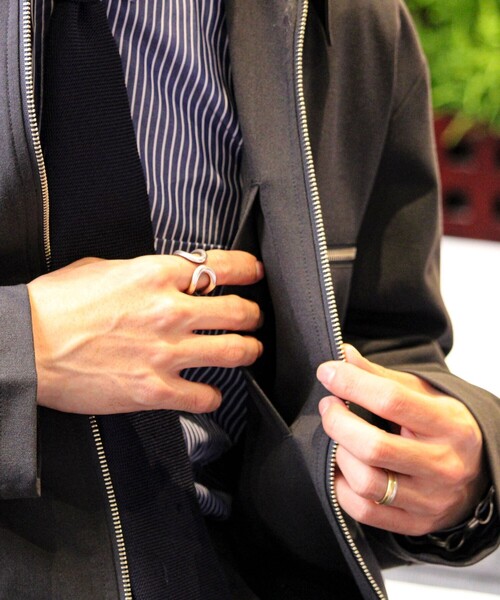 GLOSTER（グロスター）の「【セットアップ対応】ウールライクジップジャケット（ブルゾン・メンズ・ブラウン/ブラック/チャコールグレー・S/M/L）」の12枚目の写真