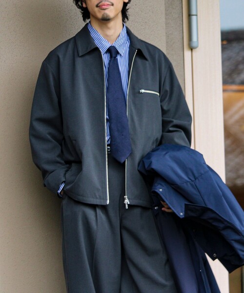 GLOSTER（グロスター）の「【セットアップ対応】ウールライクジップジャケット（ブルゾン・メンズ・ブラウン/ブラック/チャコールグレー・S/M/L）」の16枚目の写真