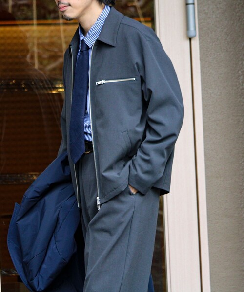 GLOSTER（グロスター）の「【セットアップ対応】ウールライクジップジャケット（ブルゾン・メンズ・ブラウン/ブラック/チャコールグレー・S/M/L）」の17枚目の写真