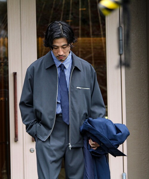 GLOSTER（グロスター）の「【セットアップ対応】ウールライクジップジャケット（ブルゾン・メンズ・ブラウン/ブラック/チャコールグレー・S/M/L）」の18枚目の写真