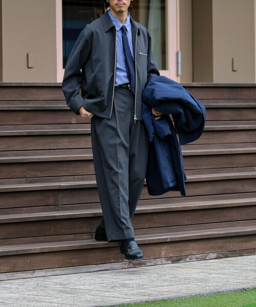 GLOSTER（グロスター）の「【セットアップ対応】ウールライクジップジャケット（ブルゾン・メンズ・ブラウン/ブラック/チャコールグレー・S/M/L）」の19枚目の写真