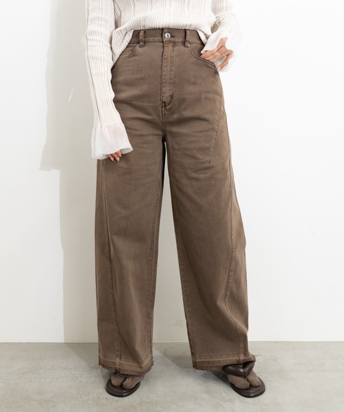 MIDVEIN(ミッドヴェイン)の「Wide denim(デニムパンツ・レディース・ライトブルー/ネイビー/ブラウン・SMALL/MEDIUM)」の2枚目の写真