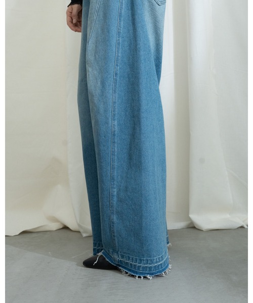 MIDVEIN(ミッドヴェイン)の「Wide denim(デニムパンツ・レディース・ライトブルー/ネイビー/ブラウン・SMALL/MEDIUM)」の14枚目の写真